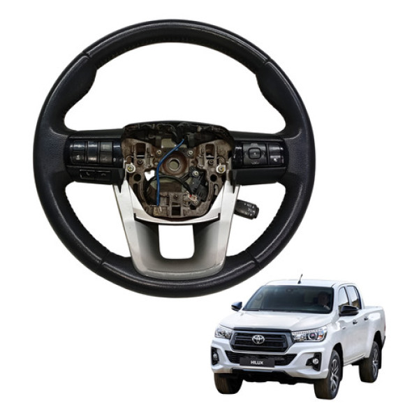 Volante Direção Com Comandos Toyota Hilux 2016 2023 Preto