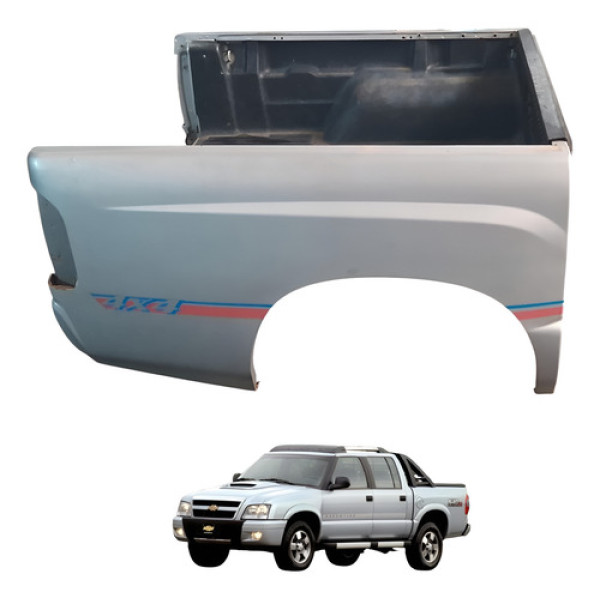 Caçamba Chevrolet S10 Cab Dupla 2003 2011 Prateado