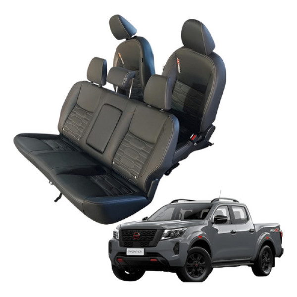 Bancos Em Couro Nissan Frontier 2023 2024 2025 Preto