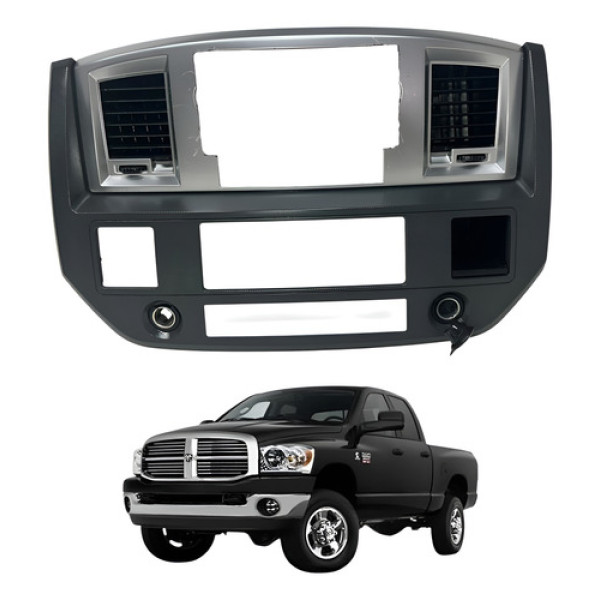 Moldura Central Radio Dodge Ram 2500 2006 2008 Com Detalhe